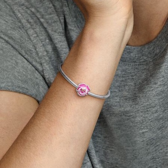 Pandora Pink Pansy Flower Charm - Picture 3 of 3